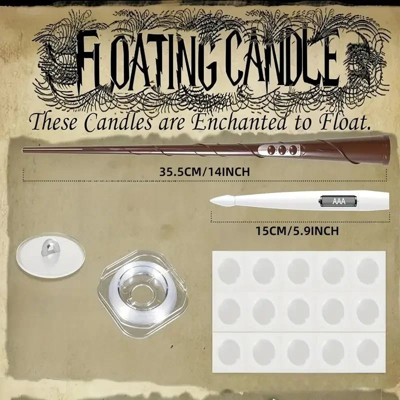 Floating LED Hanging Candles with Magic Wand Remote