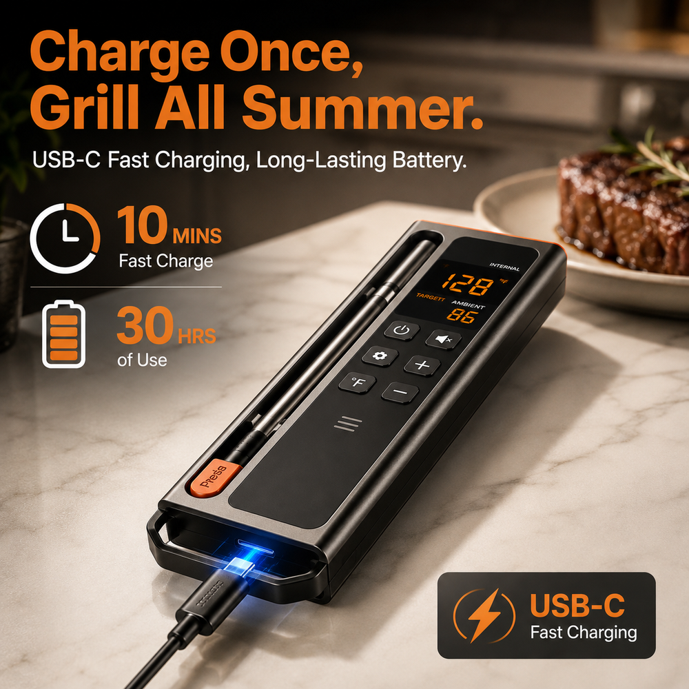 NeverGuess Pro — Wireless Meat Thermometer