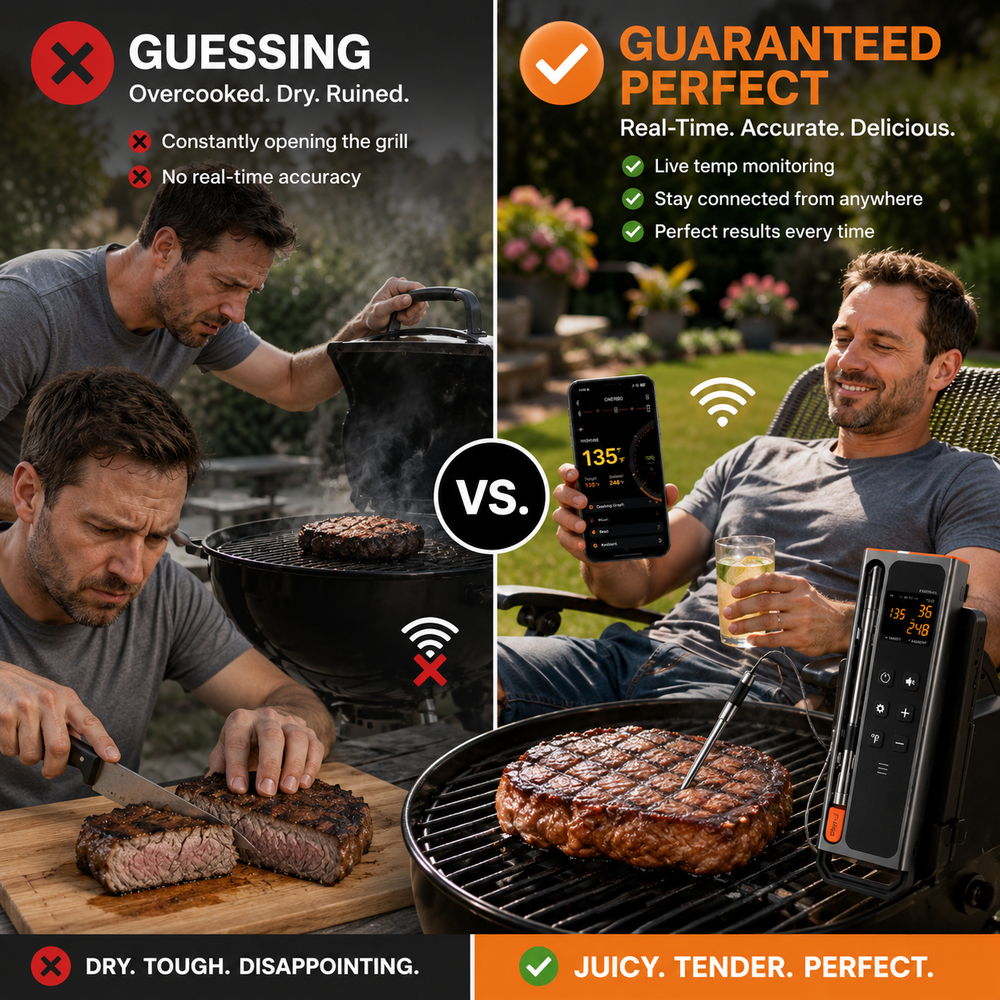 NeverGuess Pro — Wireless Meat Thermometer