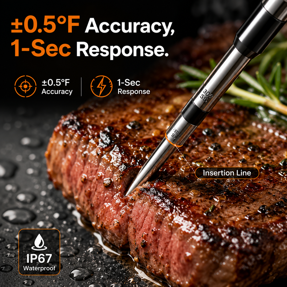 NeverGuess Pro — Wireless Meat Thermometer