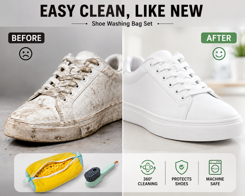 Shoe Cleaning Mitt & Brush Set – 360° Deep Clean for Sneakers, Kids Shoes & Toys